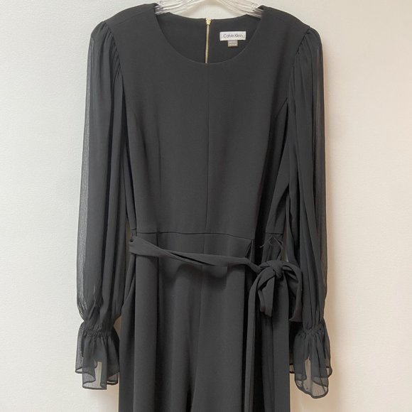 Calvin Klein Chiffon Sleeve Jumpsuit - Picture 4 of 4